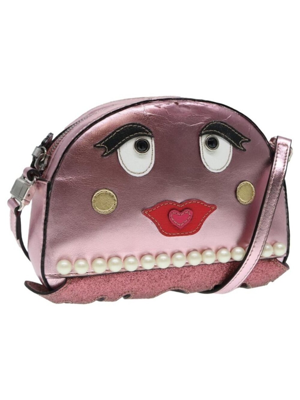 Authentic GUCCI Shoulder Bag Leather Pink Silver 550756